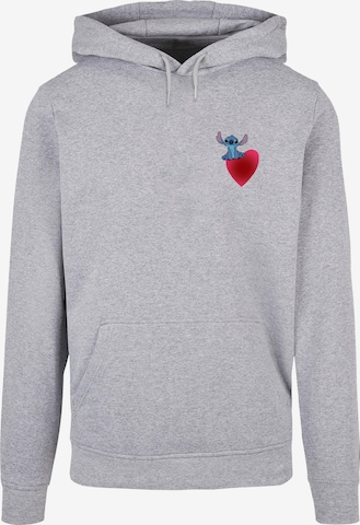 Sweat-shirt 'Lilo And Stitch - Sitting On Heart' ABSOLUTE CULT en gris : devant