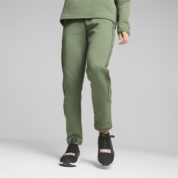 Regular Pantalon de sport 'evoStripe' PUMA en vert : devant