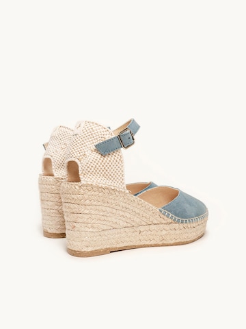 Sandalo 'Alpargata Cuña 8 cm' di Alhamas in blu