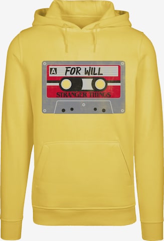F4NT4STIC Sweatshirt 'Stranger Things Cassette For Will Netflix TV Series' in Yellow: front