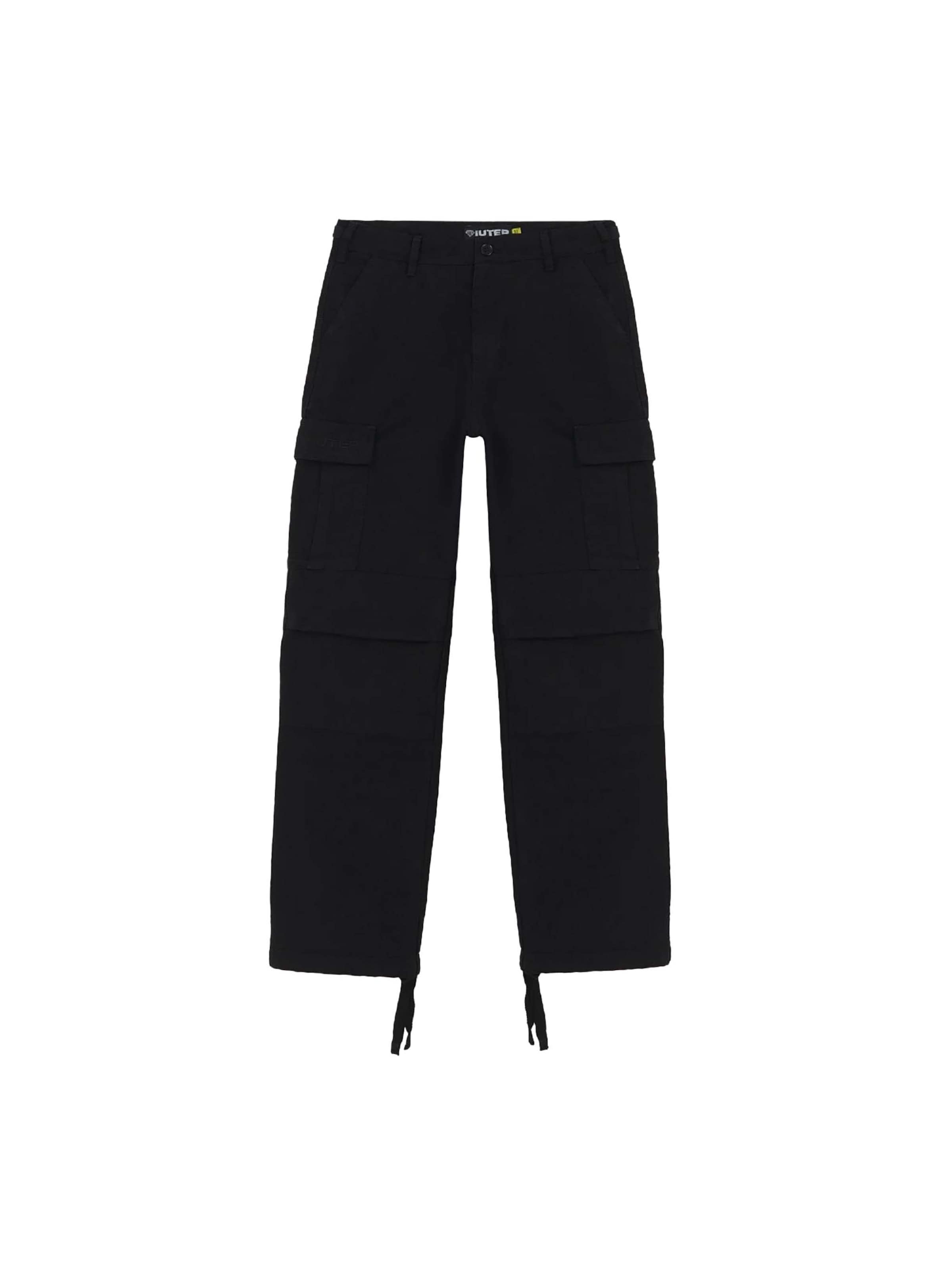 IUTER Regular Cargobroek in Zwart: voorkant