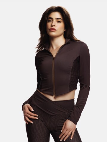 EKCENTRIK Sportsweatjacke 'Choco Brown' in 