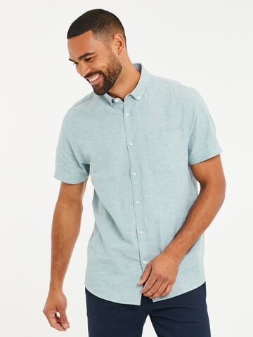 Threadbare Regular fit Πουκάμισο 'Dragon' σε πράσινο: μπροστά