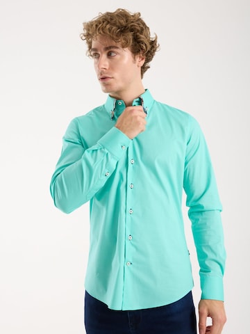 7Camicie Slim fit Zakelijk overhemd in Groen