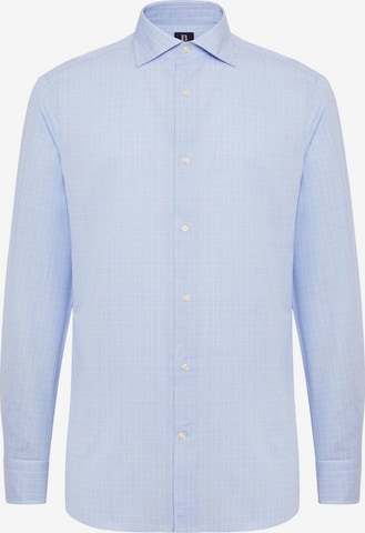 Coupe regular Chemise Boggi Milano en bleu : devant