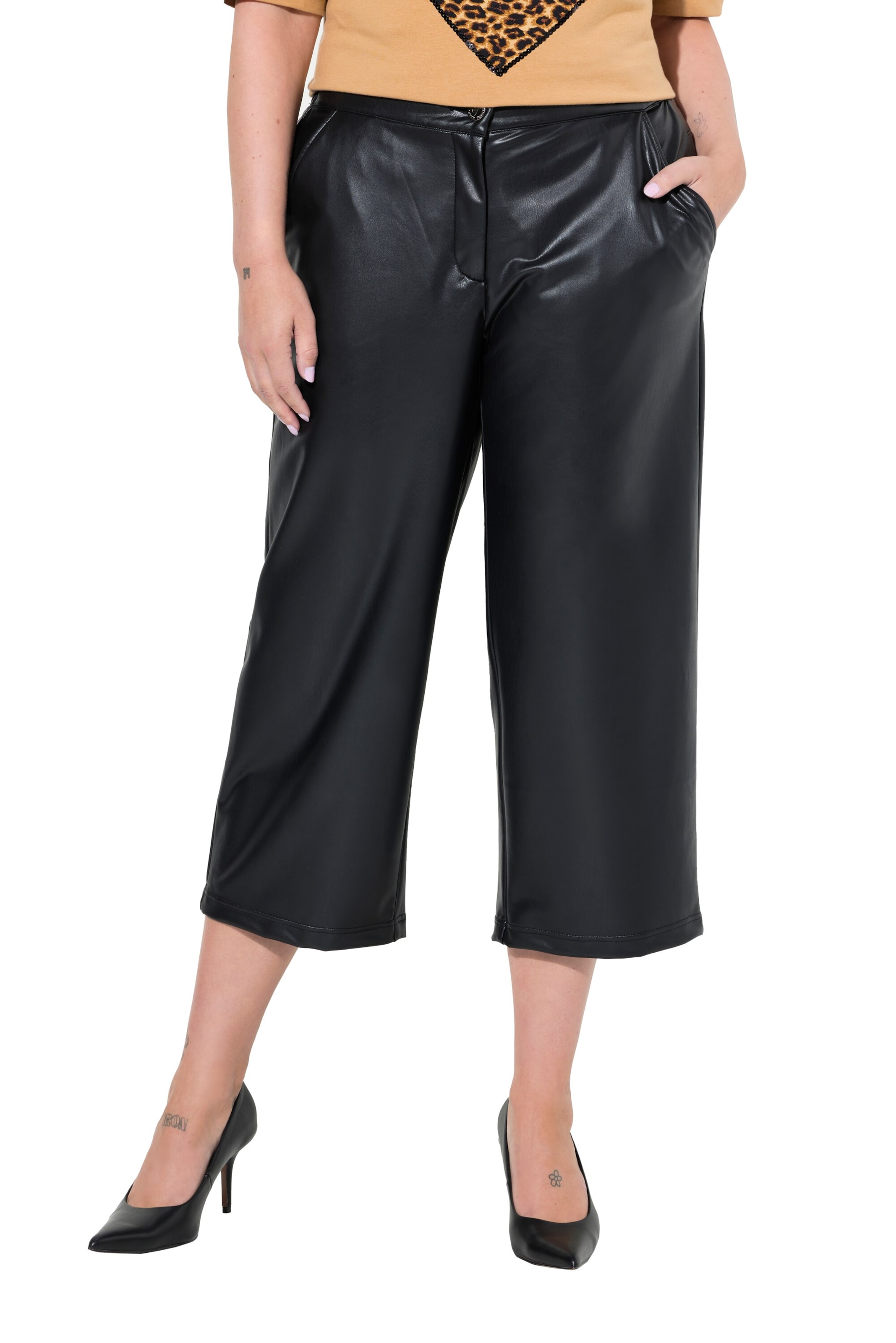 MIAMODA Wide leg Chino in Zwart: voorkant