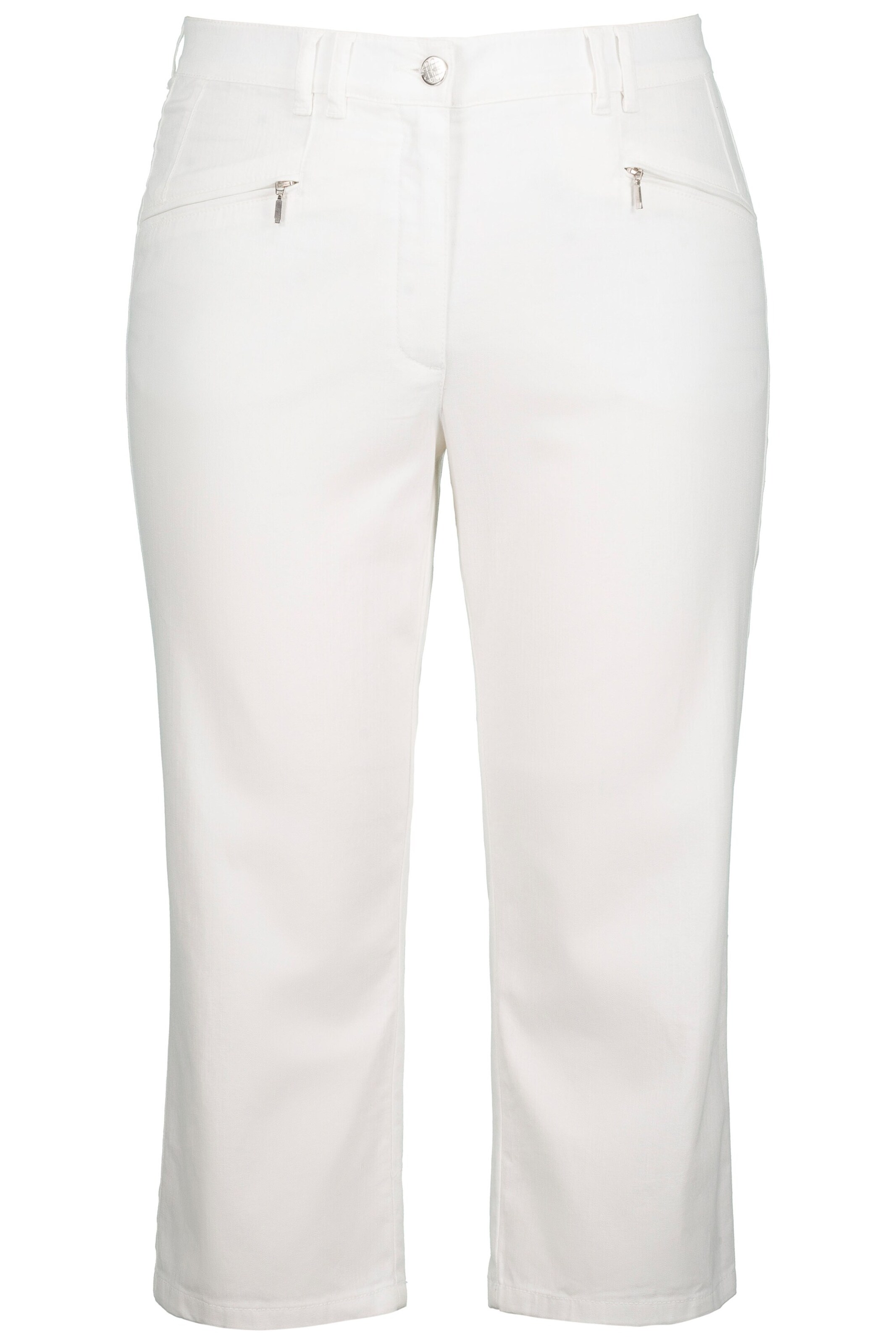 Ulla Popken Slimfit Broek 'Mony' in Wit: voorkant