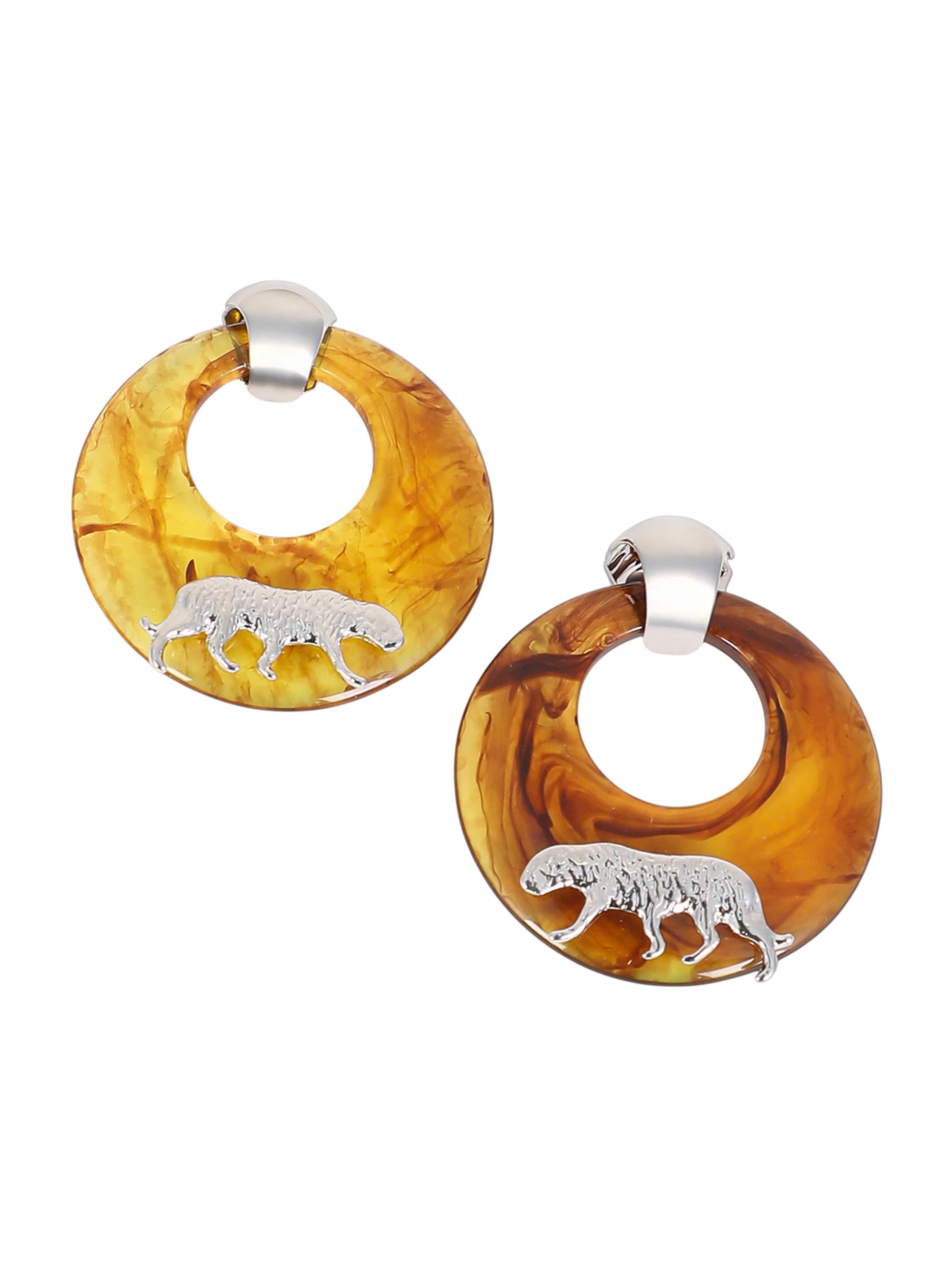 SOHI Náušnice 'Noemi' - hnedá / strieborná, Produkt