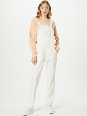 Cream Regular Overalls 'Alexi' in White: front