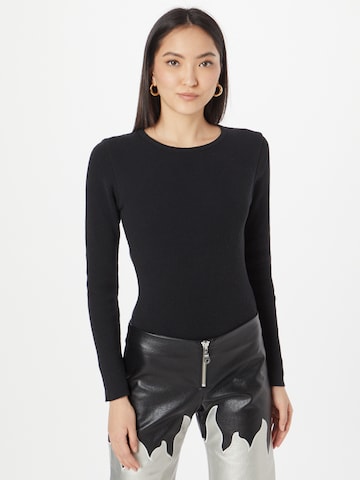 NU-IN Shirt Bodysuit in Black: front