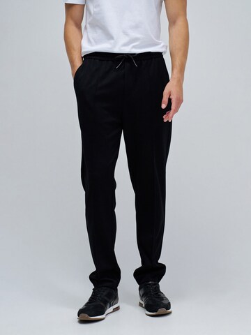 Coupe slim Pantalon chino Salsa Jeans en noir : devant