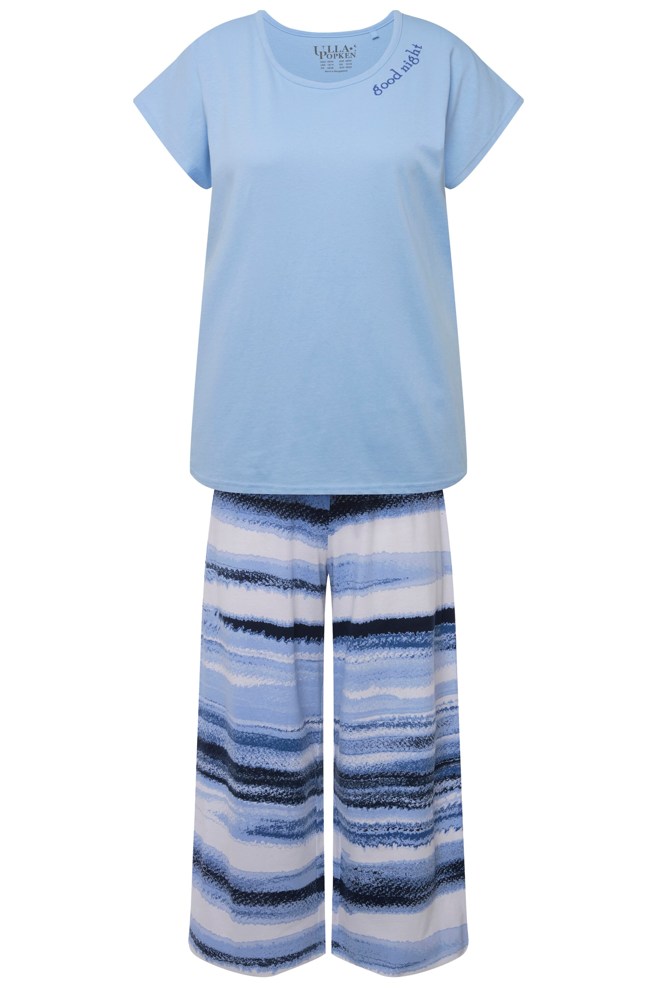 Pyjama Ulla Popken en bleu : devant