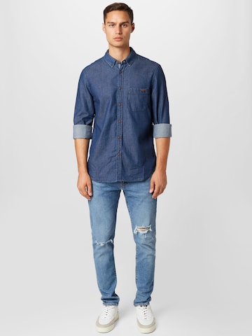 MUSTANG Regular fit Button Up Shirt 'Casper' in Blue