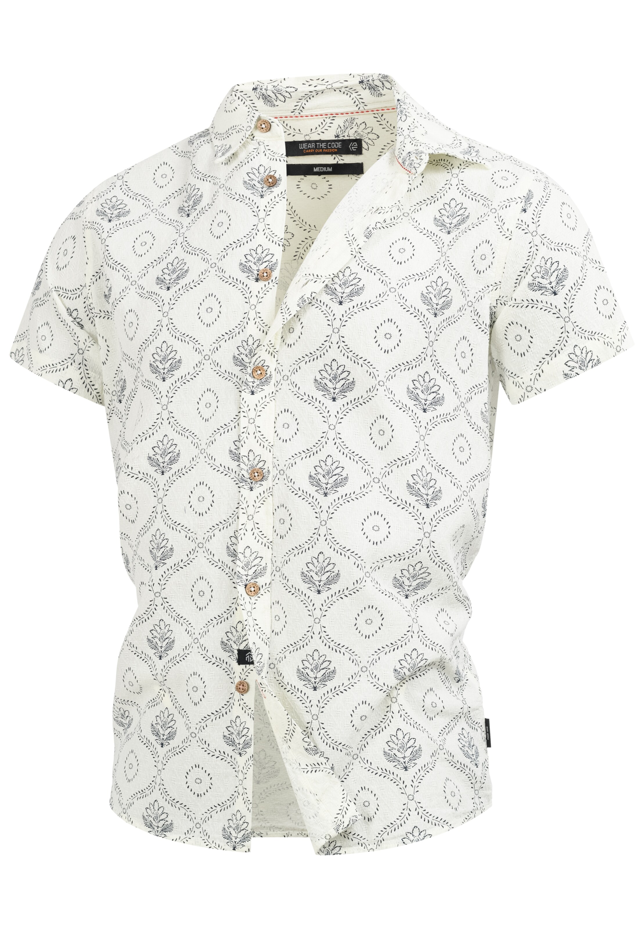 INDICODE JEANS Button Up Shirt ' Cotta ' in White: front