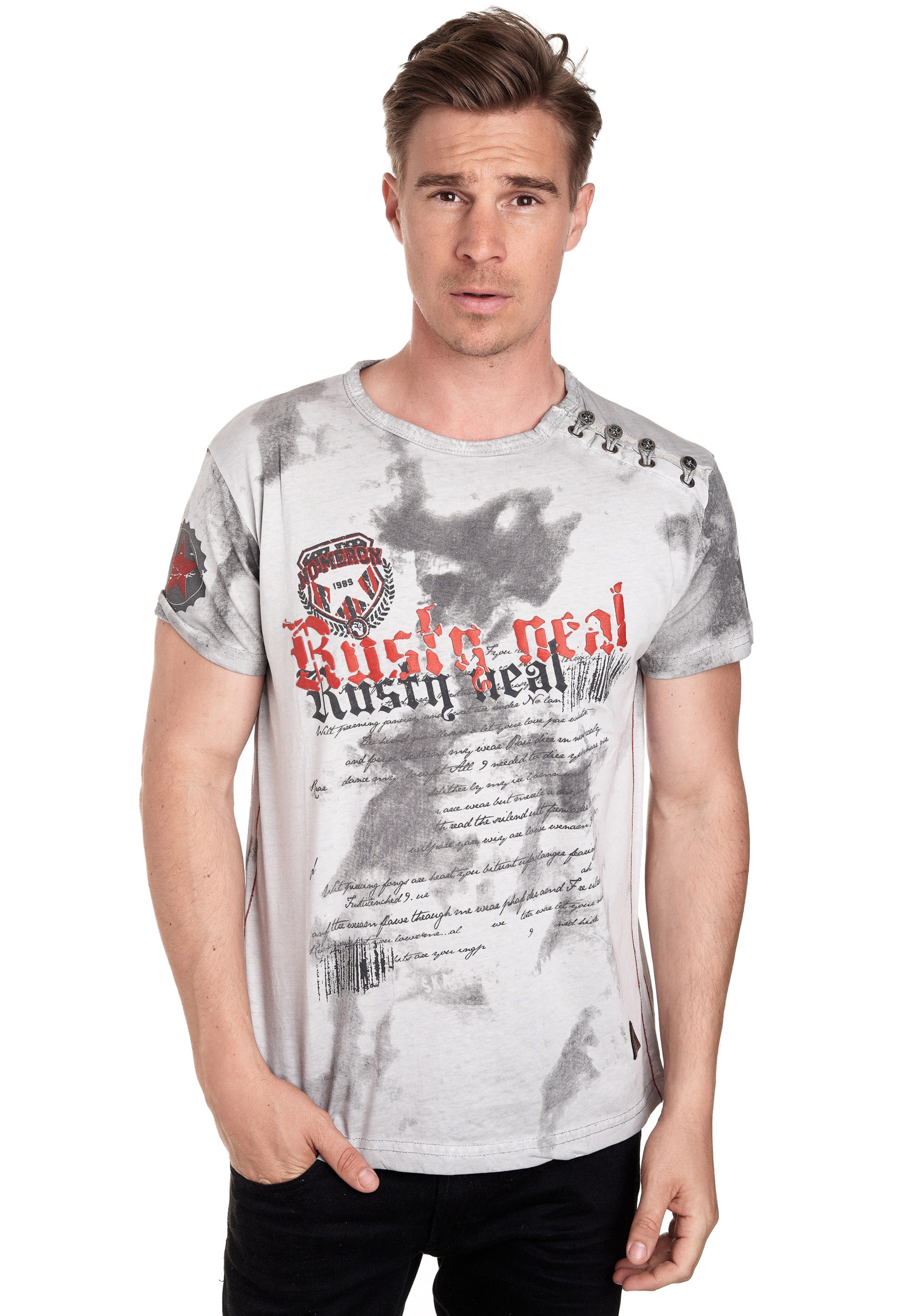 Rusty Neal T-Shirt in Grau: Vorderseite