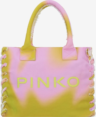 PINKO Sac de plage en roseau / vert fluo / rose, Vue avec produit