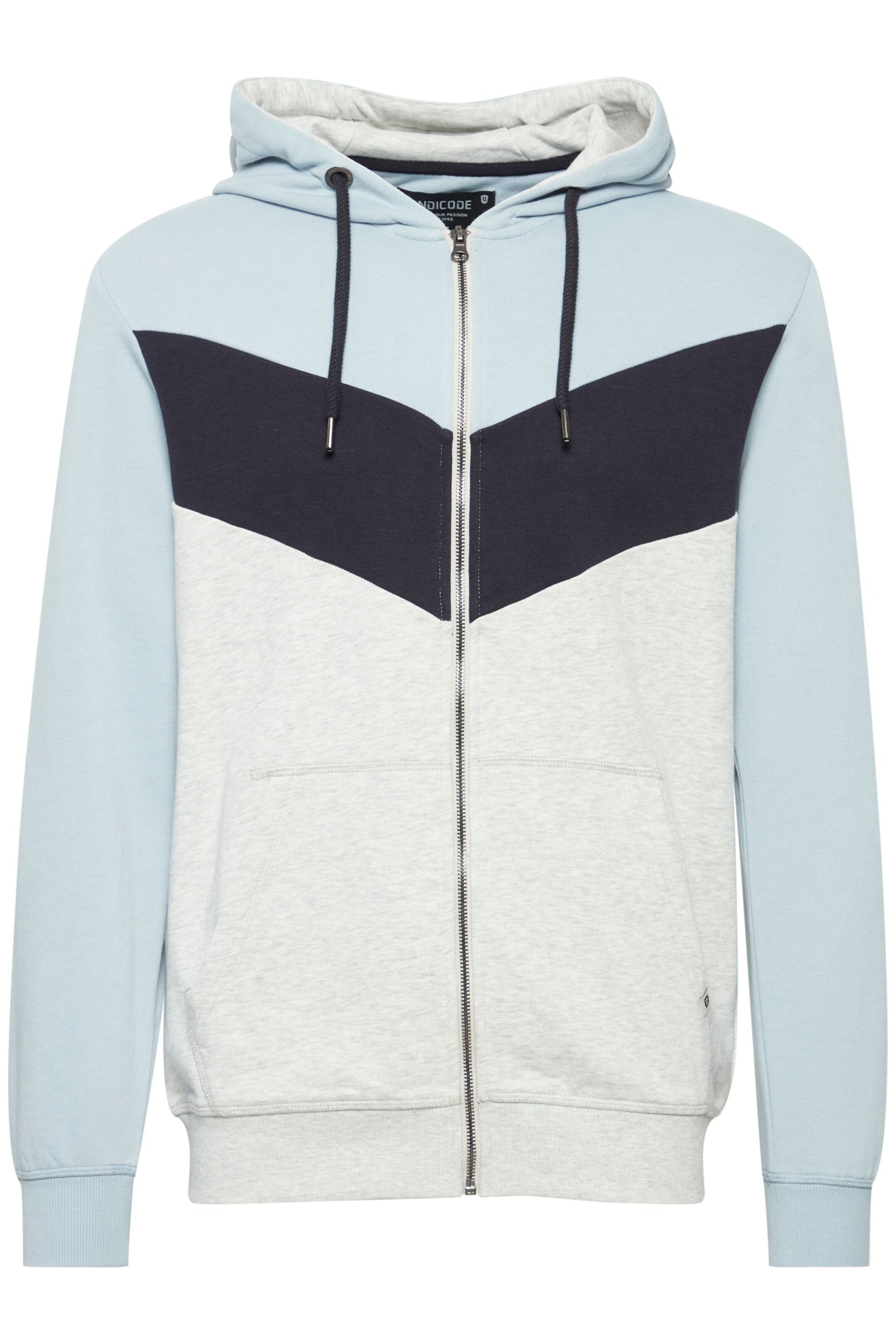 INDICODE JEANS Sweatjacke 'Pock' in Blau: Vorderseite