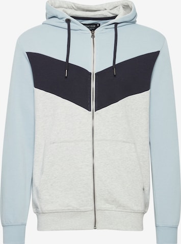 INDICODE JEANS Zip-Up Hoodie in Blue: front