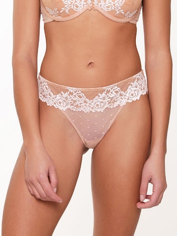 LingaDore Thong in Beige: front