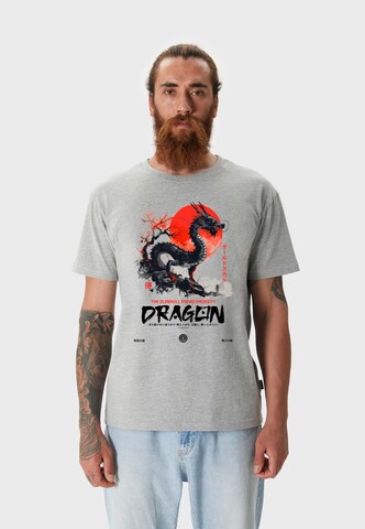 Oldskull Shirt 'ASIAN DRAGON SPIRIT' in Grijs: voorkant