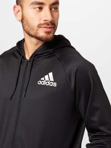 ADIDAS SPORTSWEAR Αθλητική ζακέτα φούτερ 'Aeroready Game And Go Small Logo ' σε μαύρο