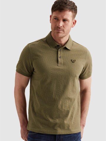 PME Legend Paita 'Polo shirt in jersey with allover jacquard pattern' värissä vihreä: etupuoli