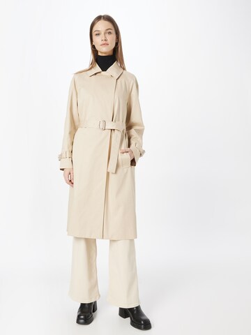 Calvin Klein Between-Seasons Coat in Beige: front