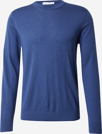 Pull-over 'SLHTray' SELECTED en bleu : devant