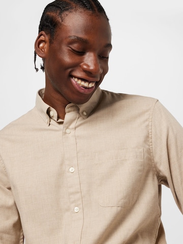 Matinique Regular fit Button Up Shirt 'Trostol' in Beige