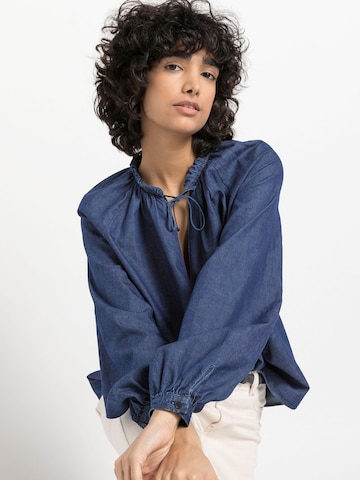 Camicia da donna di hessnatur in blu: frontale