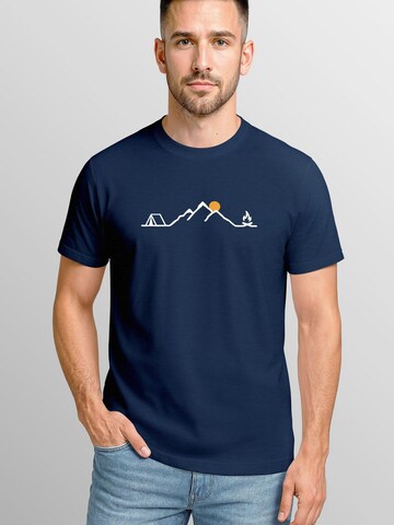 Neverless Shirt 'Tent Campfire' in Blue