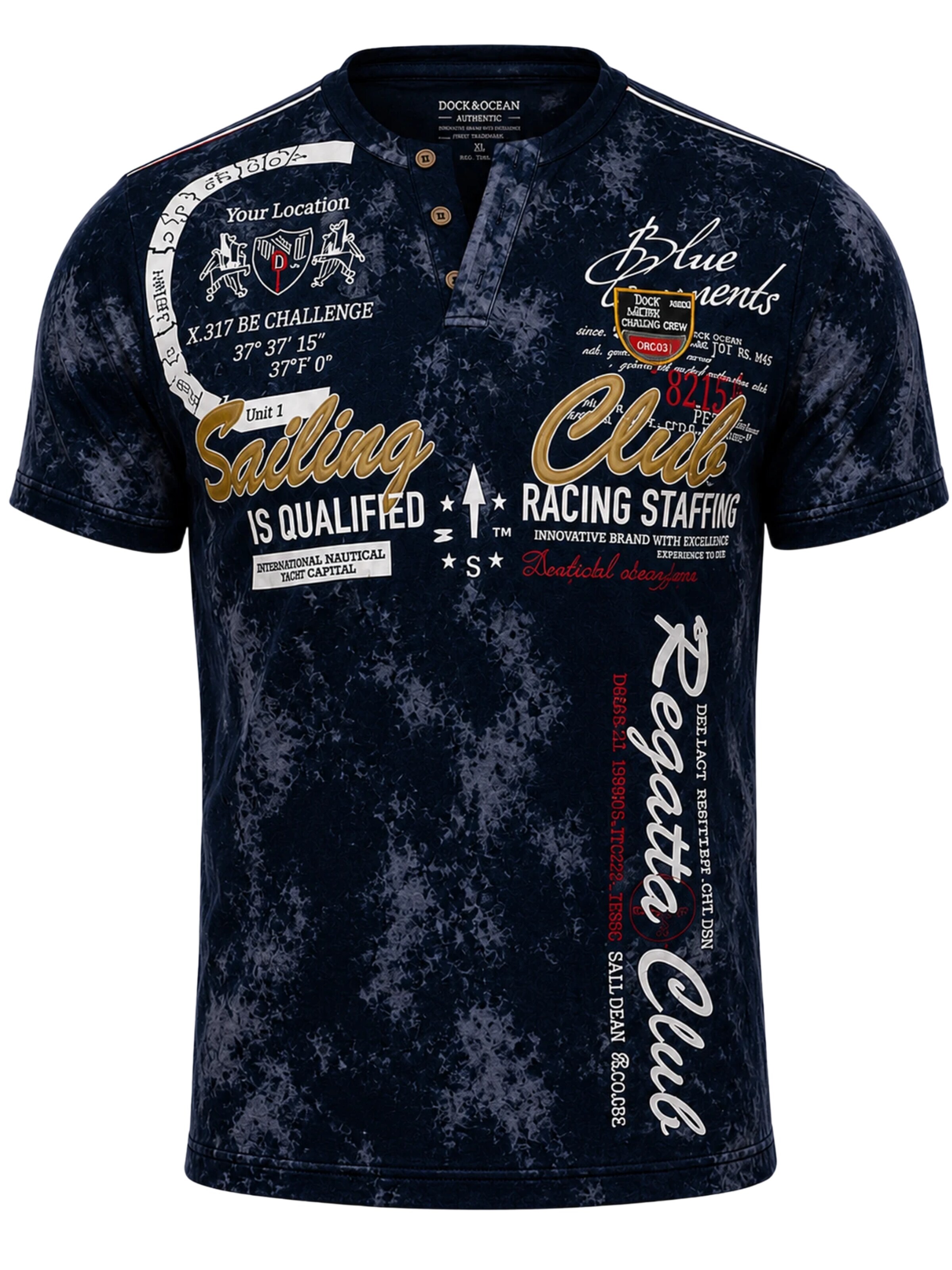L.Gonline Shirt 'Sailing Batik'‌‌‌‌ in Blau: Vorderseite