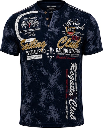 L.Gonline Shirt 'Sailing Batik' in Blau: Vorderseite