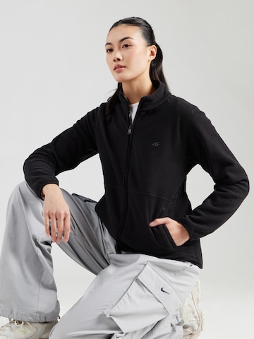 4F Functionele fleece jas in Zwart: voorkant