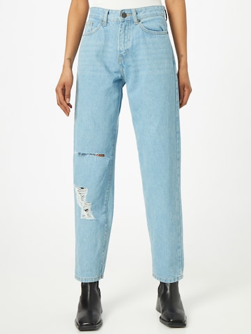 Nasty Gal Tapered Jeans in Blue: front