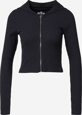 HOLLISTER Knit cardigan in Black: front