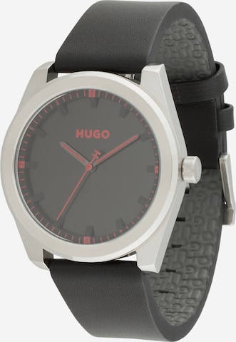 HUGO Red - Reloj analógico 'BRIGHT' en negro: frente