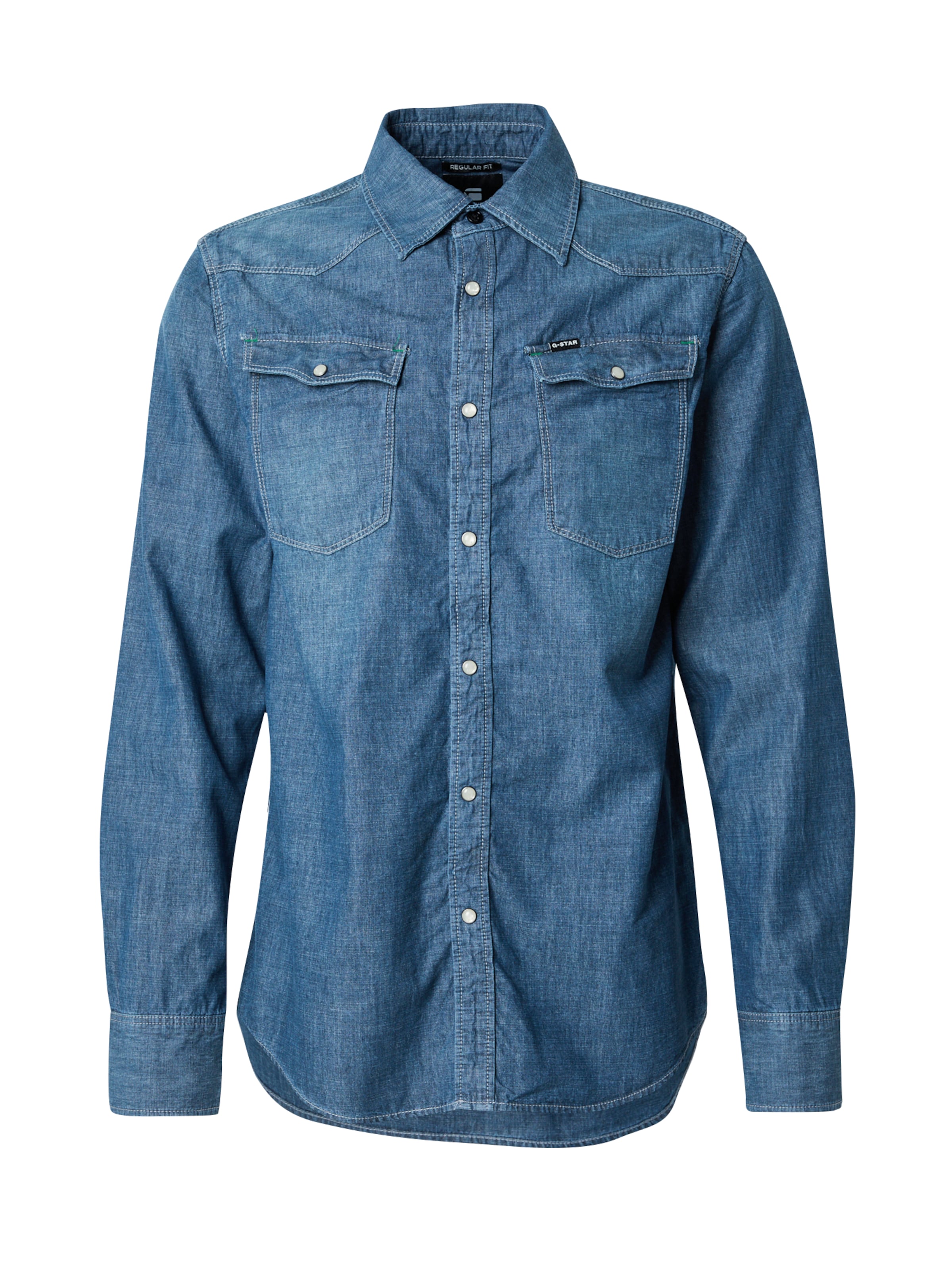 G-STAR Regular Fit Skjorte i blå: forside