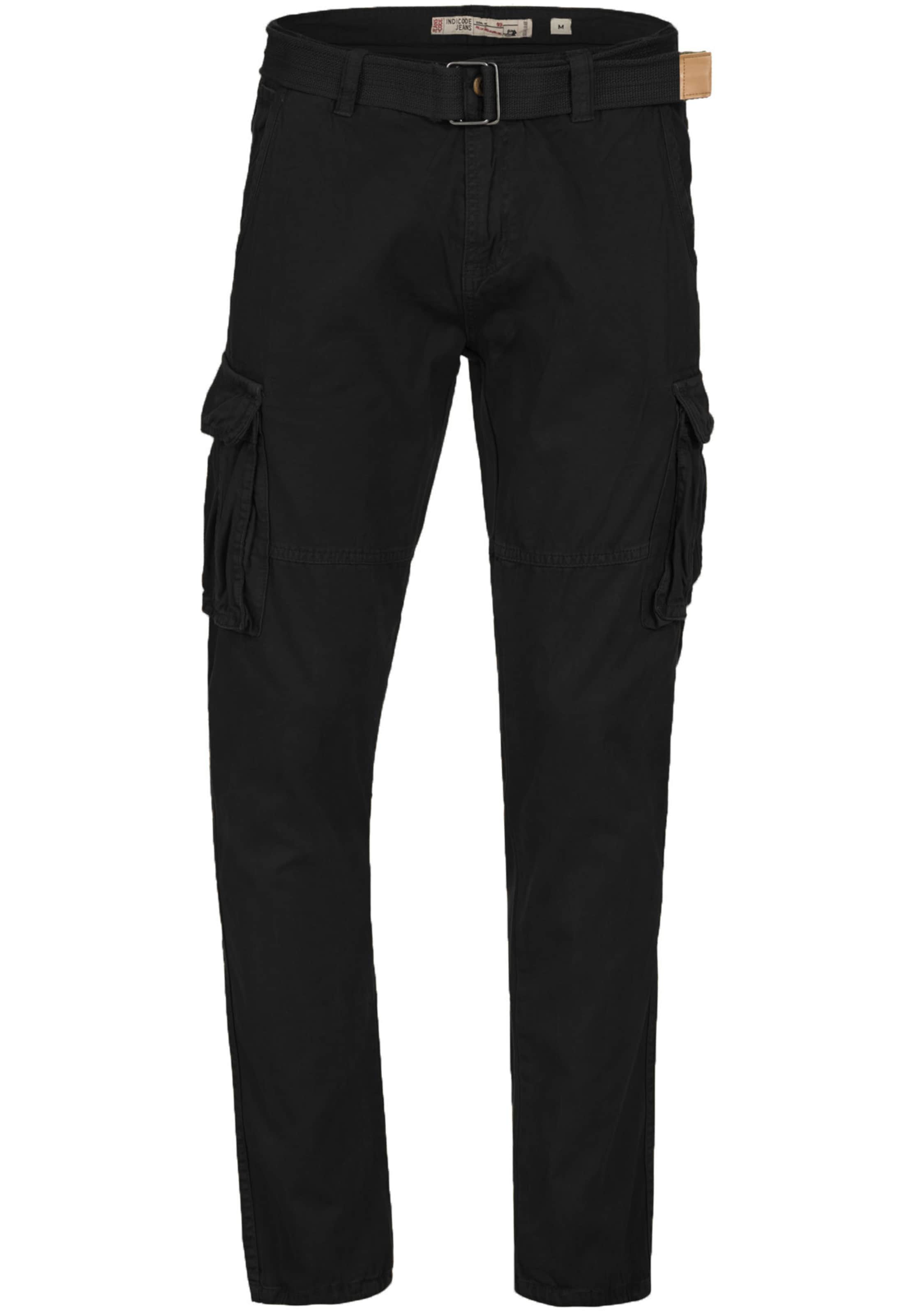 Regular Jeans cargo 'INPascan' INDICODE JEANS en noir : devant