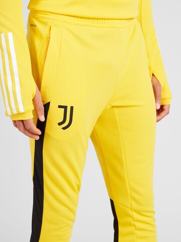 ADIDAS PERFORMANCE Tapered Sporthose 'Juventus Tiro 23 Training Bottoms' in Gelb