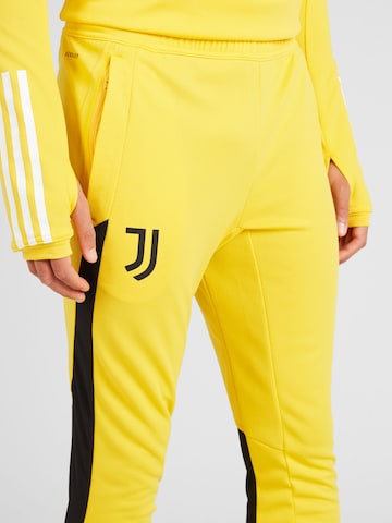 ADIDAS PERFORMANCE Tapered Workout Pants 'Juventus Tiro 23 Training Bottoms' in Yellow