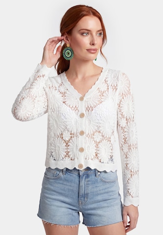 usha FESTIVAL Gebreid vest in Wit: voorkant