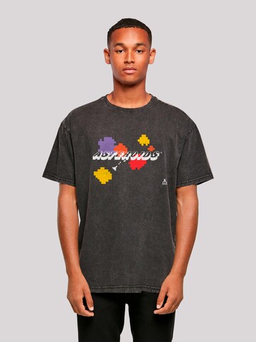 F4NT4STIC Shirt 'Atari Asteroids Retro Gameplay' in Zwart: voorkant