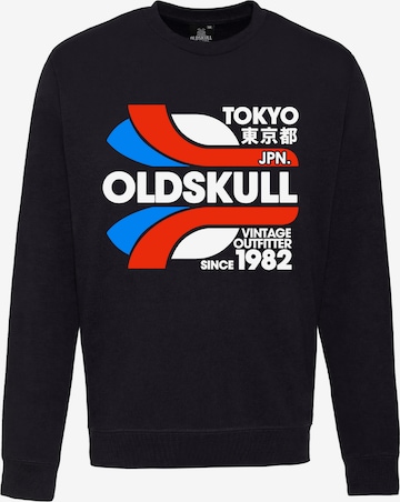 Oldskull Sweatshirt 'Retro Tokyopolis' in Zwart: voorkant