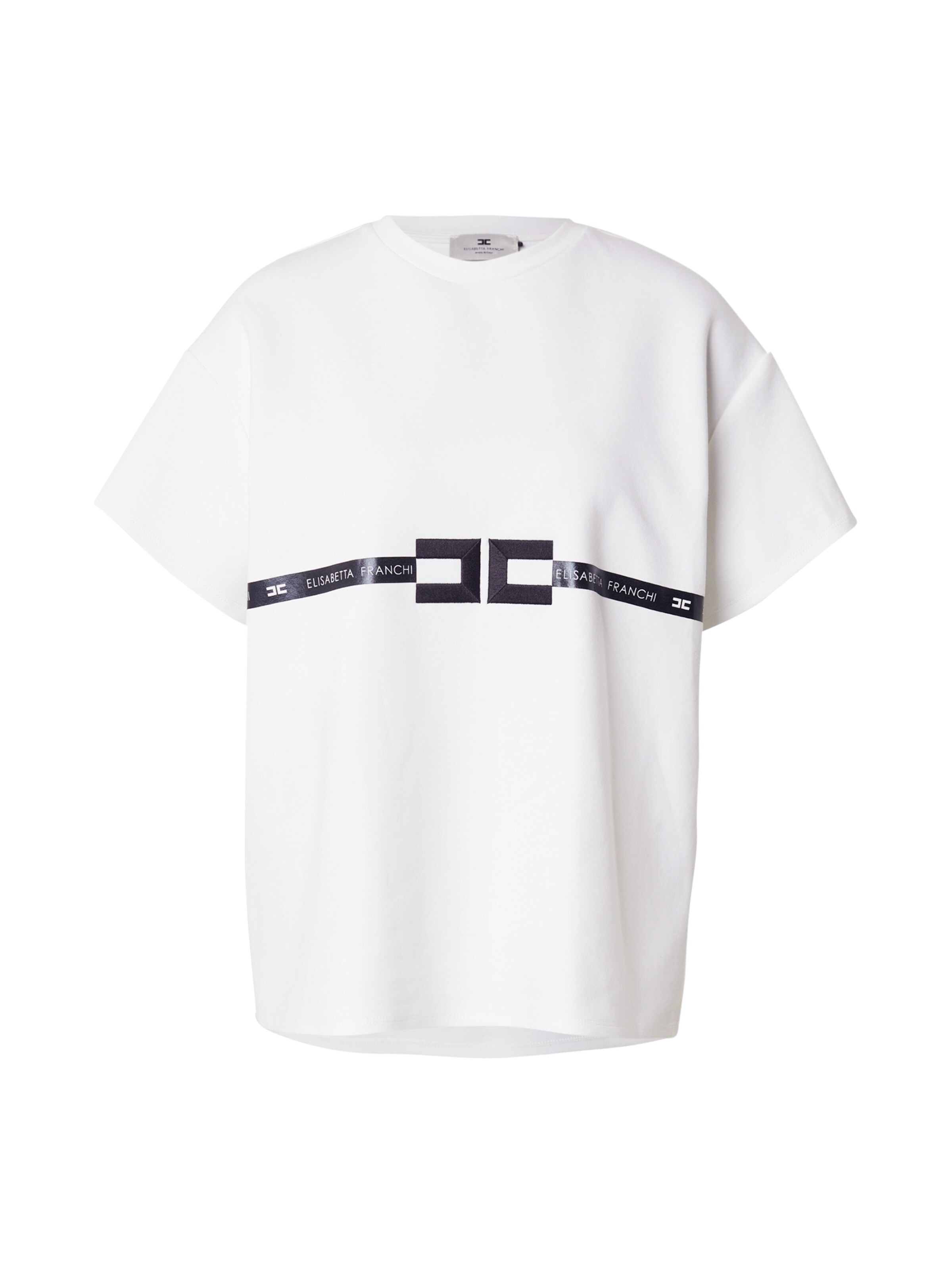 T-shirt Elisabetta Franchi en blanc : devant