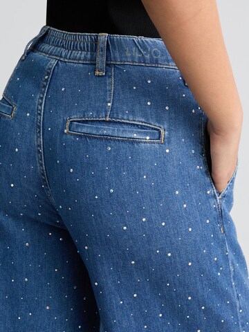 Liu Jo - Pierna ancha Pantalón vaquero plisado en azul