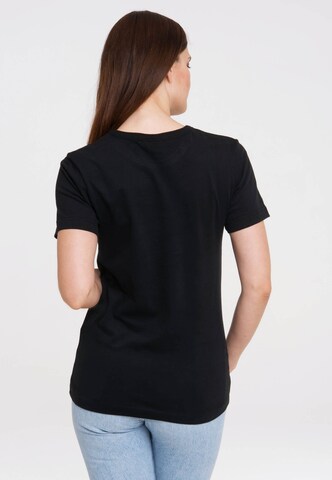 LOGOSHIRT Shirt 'Catweazle' in Zwart