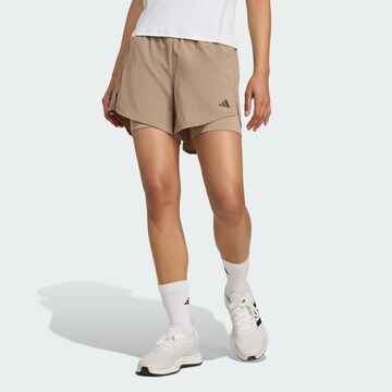 ADIDAS PERFORMANCE Regular Sports trousers 'Made for Training' in Brown: front