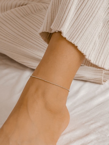 Hey Happiness Fußschmuck 'Bead Line'‌‌‌‌‌‌‌ in Silber