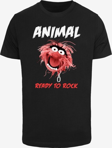 F4NT4STIC Shirt 'Disney Muppets Ready To Rock' in Zwart: voorkant